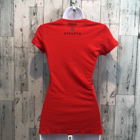 Athleta I ❤️ Sweat Red Short Sleeve Tee XXS - Picture 3 of 9